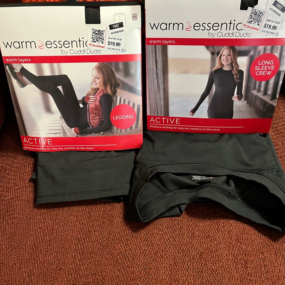 Warm Essentials by Cuddl Duds, Size XXL, Black, NWT, Excellent condition